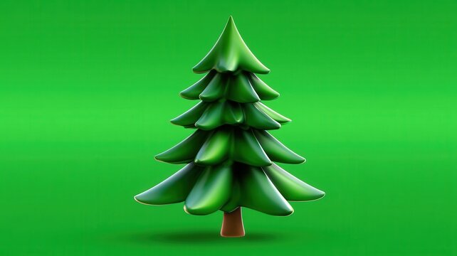 Green christmas tree illustration floating representing winter holidays festive celebrations and seasonal with copy space joy