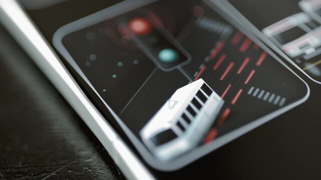 Fingertip activates cyan pulses around transit signal