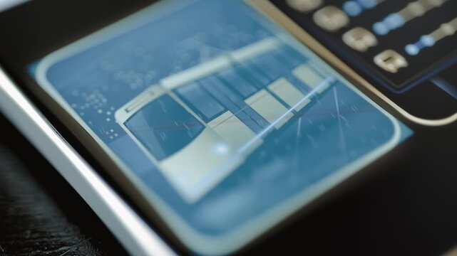 Fingertip toggles cyan highlight over gold bus tile