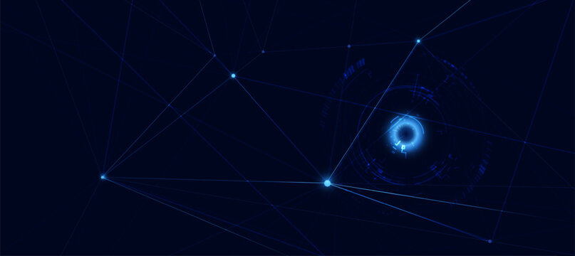 Abstract Digital Network Technology Background with Glowing Connection Lines
