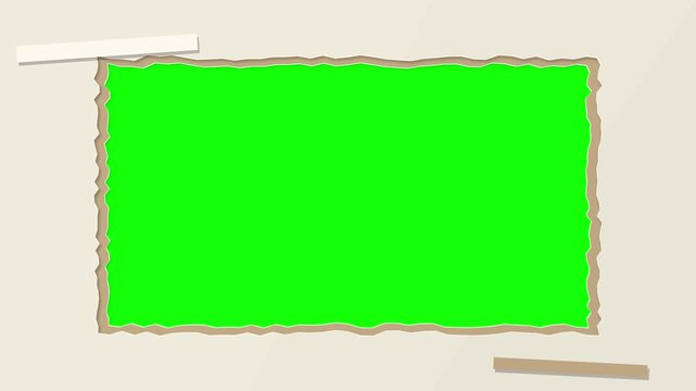 Ivory Deckle Paper Reveal Frame on Green Screen
