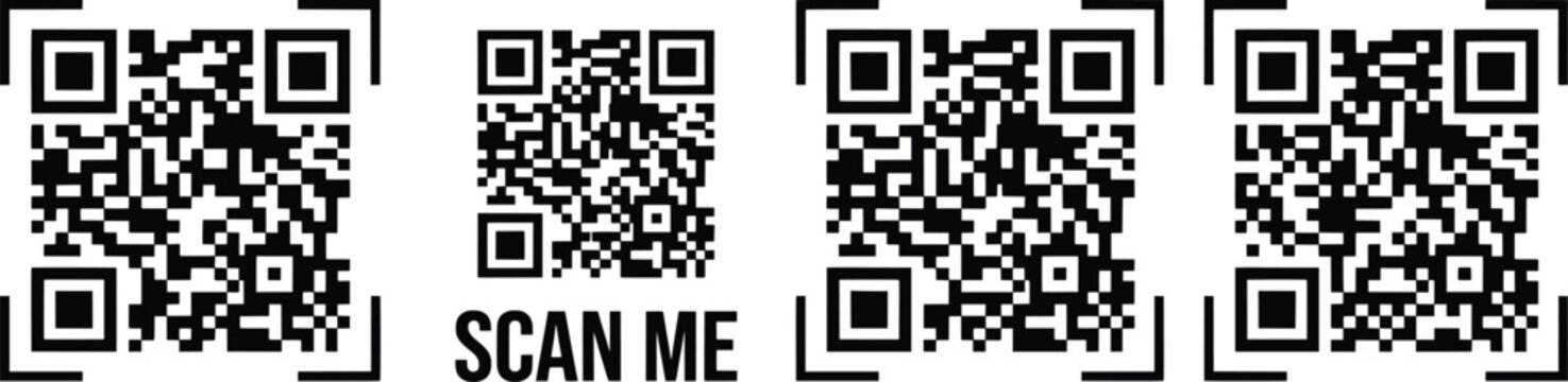 Scan me QR codes vector illustration with copy space