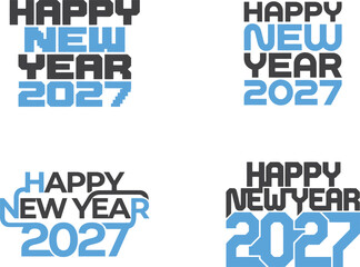 Celebrating the dawn of 2027 a collection of vibrant new year's greetings and festive typography for a joyous beginning © Mst
