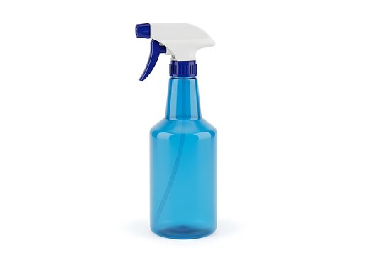 Blue spray bottle with trigger nozzle for cleaning or disinfecting