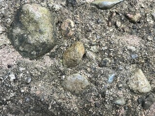 Macro shot of natural pebble and gravel concrete texture, detailed rough ground surface background stock photo © Rezki
