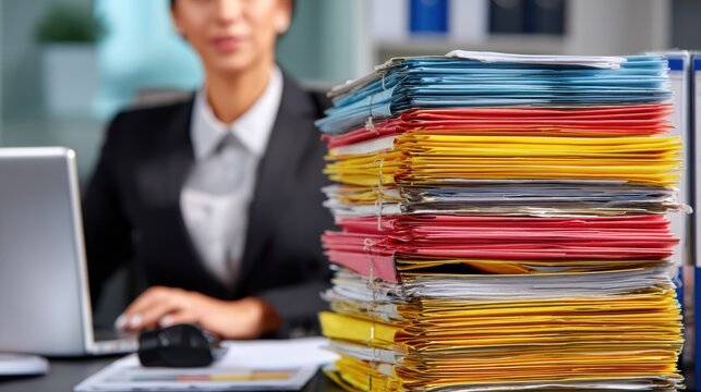 Medium shot of a professional organizing digital files on a computer symbolizing digital legacy management for personal data after passing.
