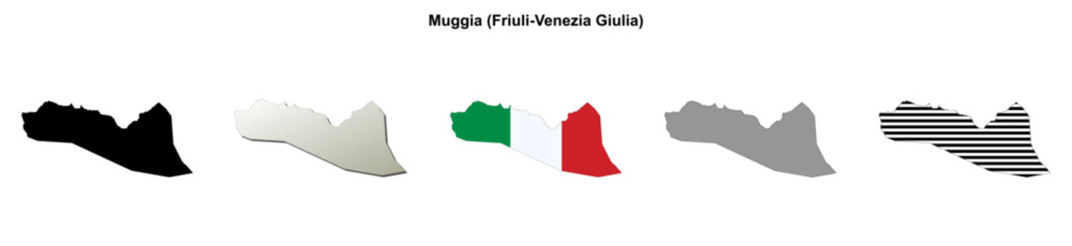 Muggia (Friuli-Venezia Giulia) outline map set