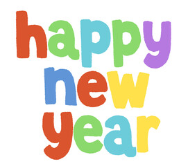 Happy year new lettering typography © Lingporntip