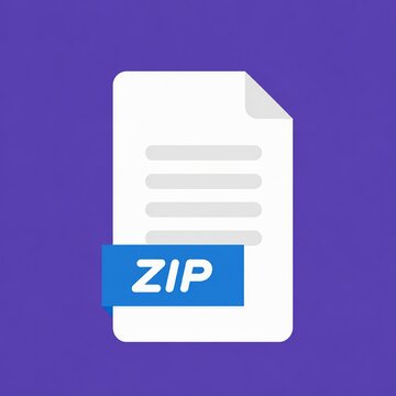 Modern zip file icon with clean document style design