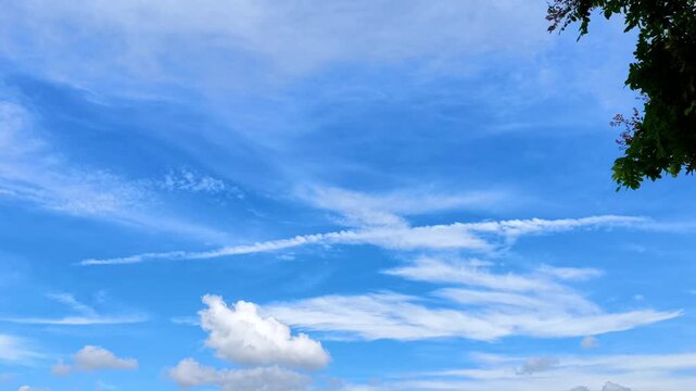 Natural sky background with soft white clouds, suitable for text