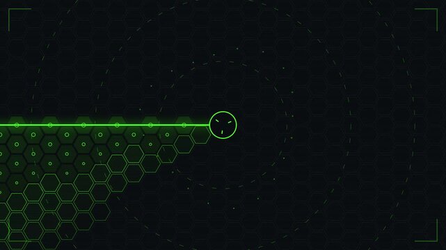Green laser security sweep scanning hexagonal grid pattern