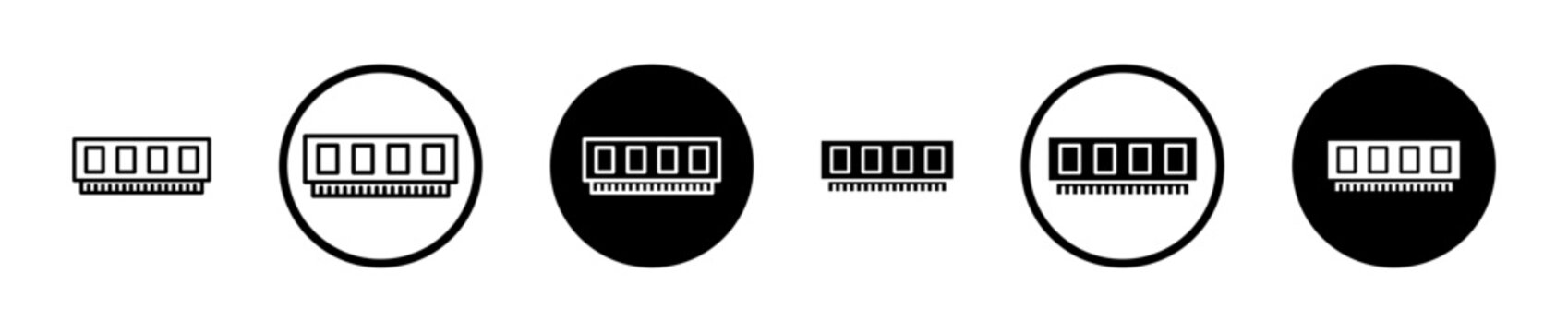 Memory icon flat outline in black