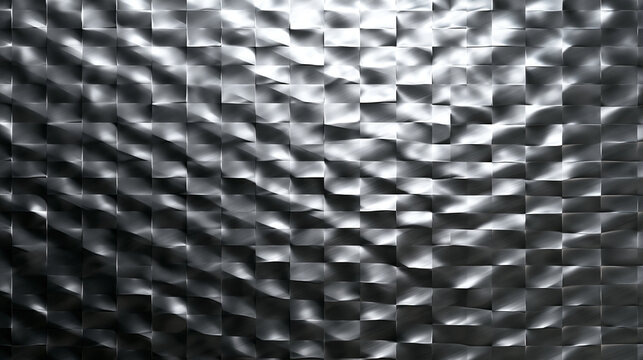 Modern Silver 3D Textured Metal Wall Cladding Background