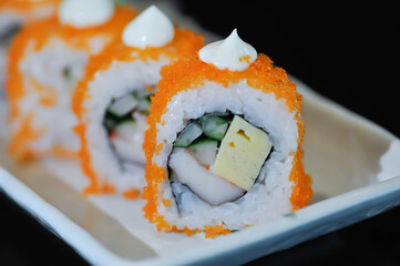 Japanese rolls or rice rolls, california maki © jobrestful