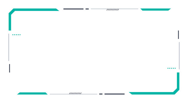 Futuristic HUD screen frame border digital interface element isolated on transparent background