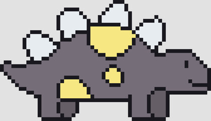 Pixel Art Stegosaurus Dinosaur Vector Graphic © yusufmatra