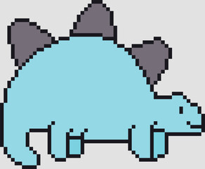 Pixel Art Stegosaurus Dinosaur Vector Graphic © yusufmatra