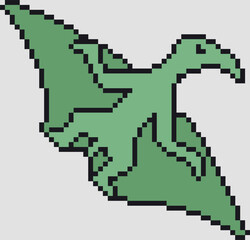 Pixel Art Pterodactyl Dinosaur Vector Graphic © yusufmatra