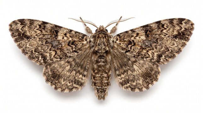 moth insect bug brown moth large moth winged insect lepidoptera noctuid moth wildlife nature macro close up isolated white background studio shot specimen on transparent background