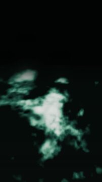 Flowing smoke abstract background with copy space for text seamless loop in soft green tones vertical 9:16