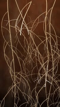 Plant roots branching and spreading downward through dark soil underground seamless loop in bright clay tones vertical 9:16