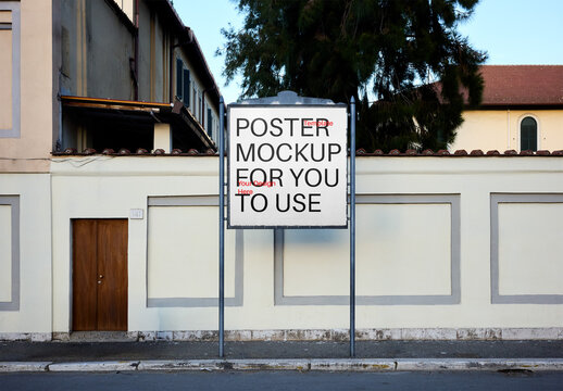 Mockup Of Customizable Outdoor Poster On Rome Street