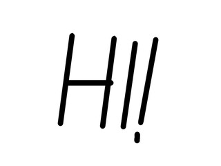 Hand drawn HI text typography illustration © Sk