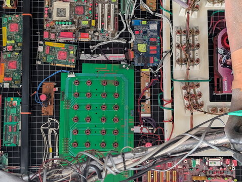 Intricate Electronic Circuit Board Hardware Assembly