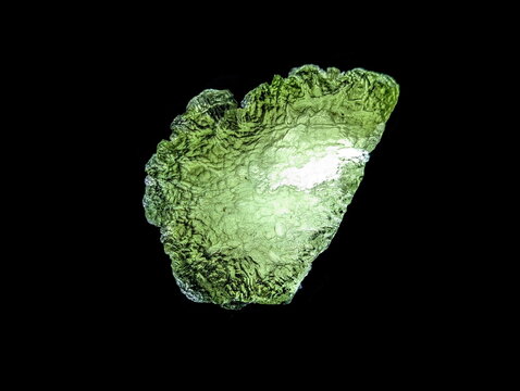 Cosmic Green Moldavite Tektite Backlit Macro