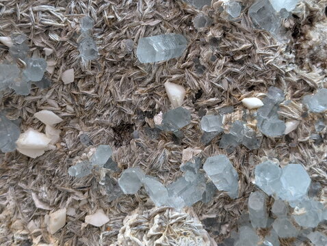 Raw Aquamarine Crystals Geologic Specimen Macro