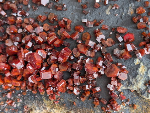 Vibrant Vanadinite Crystals Geological Macro Specimen