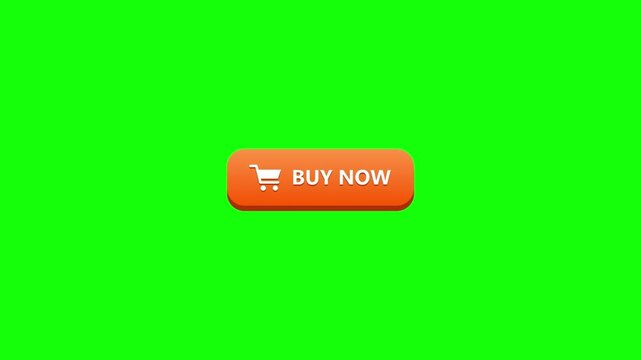 Buy Now Button with Shopping Cart Icon on Green Screen Background - E-commerce and Online Shopping