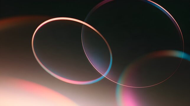 Thin orbital rims suspended in deep charcoal space