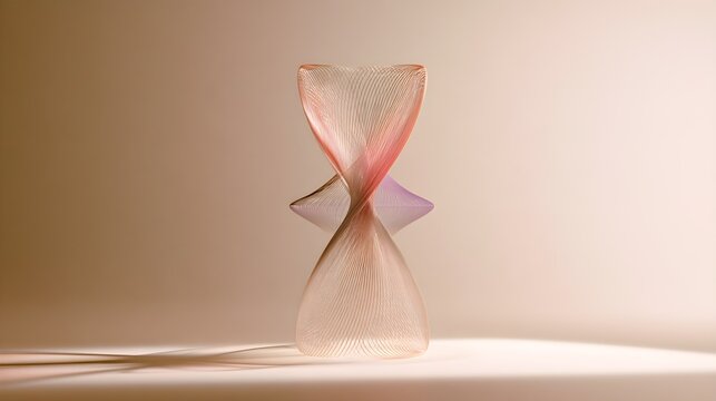 An elongated hourglass formed from fine elliptical wire