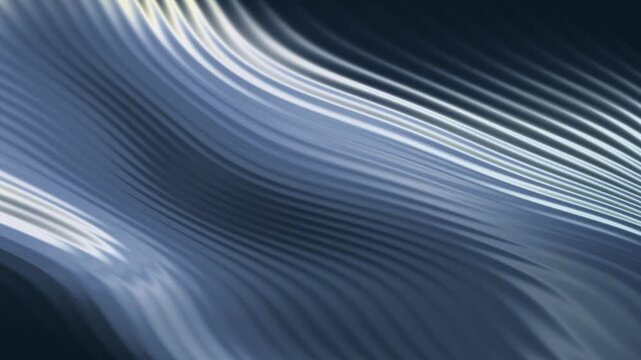 Navy and Silver Flowing Satin Lines &ndash; 4K Seamless Loop Animation