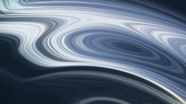 Navy Silver Liquid Refraction and Vortex Waves &ndash; 4K Seamless Loop Animation