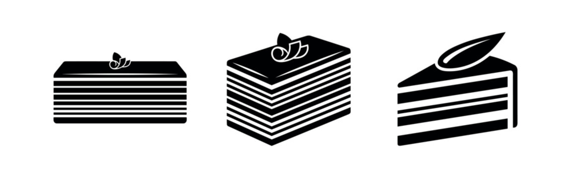 Mille Feuille and Layered Crepe Cake Icons
