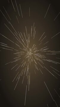 Warp speed hyperspace starfield flight seamless loop in vibrant gold tones vertical 9:16