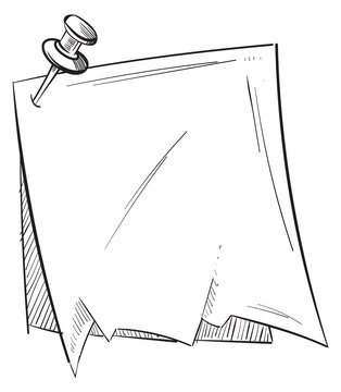Paper note doodle. Empty scrapbook sketch frame