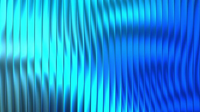 Abstract blue vertical metallic stripes moving softly with smooth glowing highlights and modern reflective textures creating dynamic futuristic background visuals