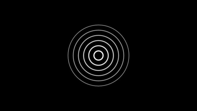 Radio Waves Background, Decay. Multiple thick circular waves emminating from the center of the screen, decaying and thinning as it radiates outward.