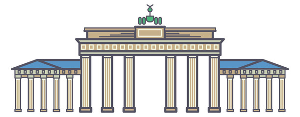 Brandenburg gate line icon. German landmark symbol © MicroOne