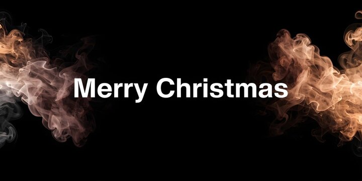 Smoky wisps frame modern holiday banner.
