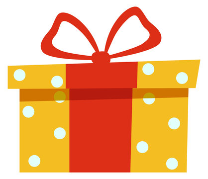 Present icon. Holiday gift box in wrapping paper