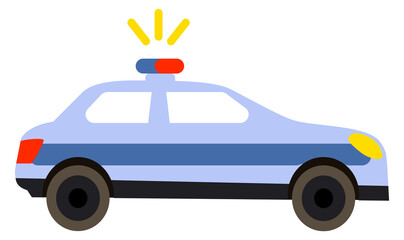 Patrol car. Police auto with siren light color icon © ONYXprj