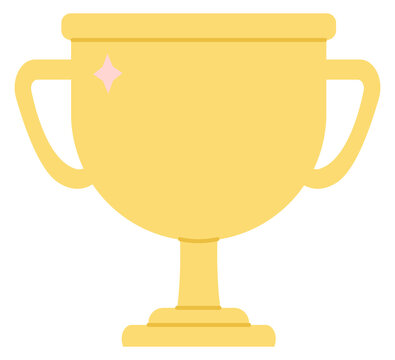 Trophy cup color icon. Golden prize symbol