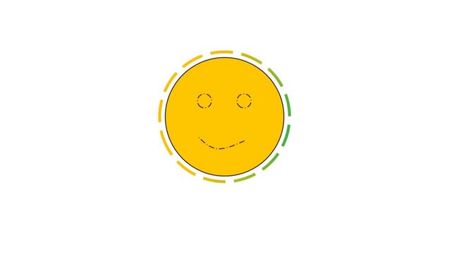 Minimalist Yellow Sun With A Simple Smiling Face