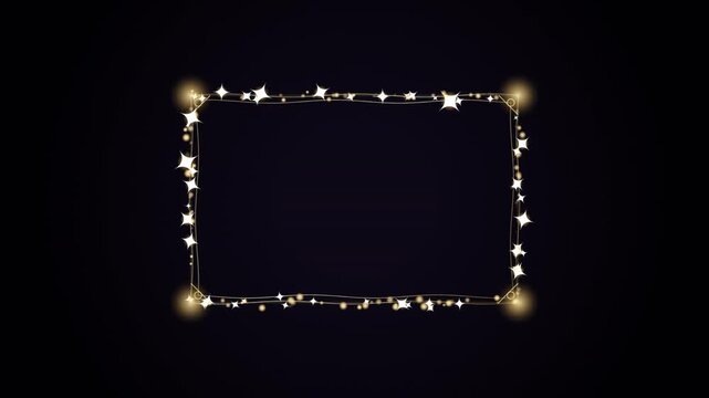Abstract Luxury Golden Stardust Holiday Border Frame Seamless Loop ...