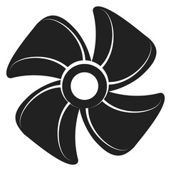 Blade fan icon. Black rotating air propeller © vectortatu