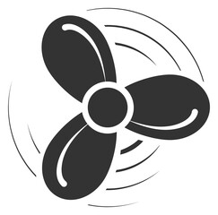 Plane propeller rotation. Air flow technology icon © vectortatu